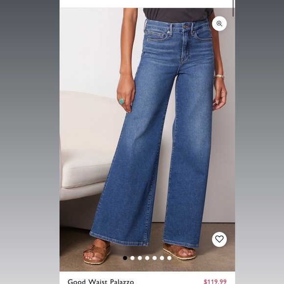 Good American Good Waist Tall Wide Leg High Waist EUC jeans size 2/ 26 - Picture 5 of 8